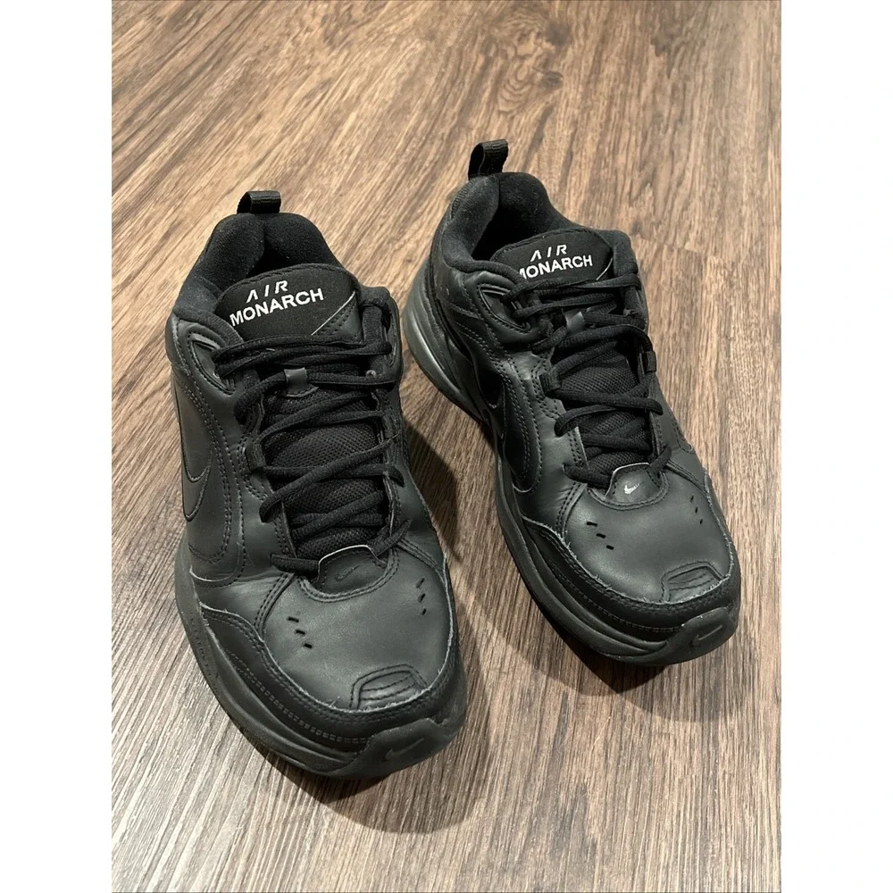 Nike Shoes Mens 10D Black Air Monarch Training Sneakers Leather Low 415445-001
